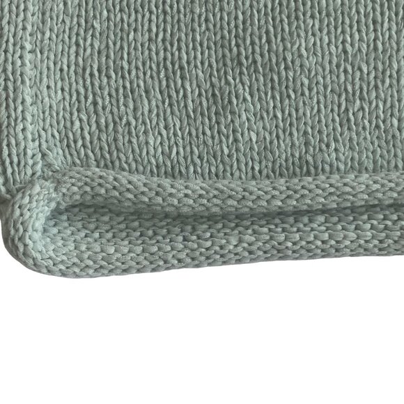 CHARTER CLUB Pastel Teal Rolled Hem Vintage Sweater Medium Soft Knit 90s Style - Picture 7 of 11